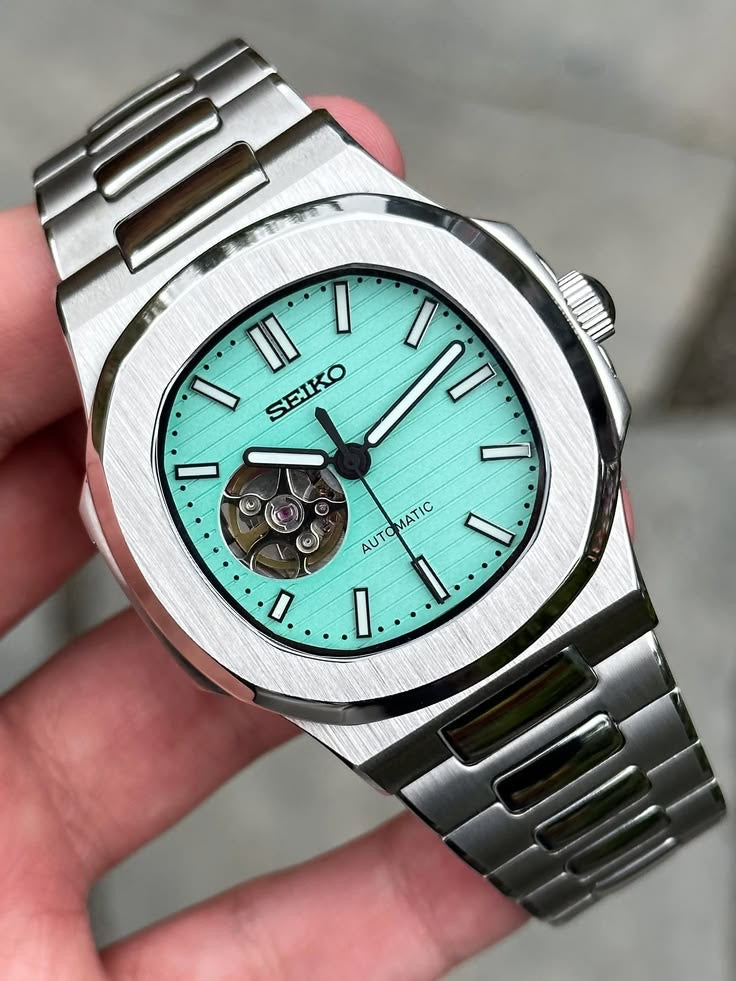 Montre Automatic — Cœur Ouvert Tiffany Blue