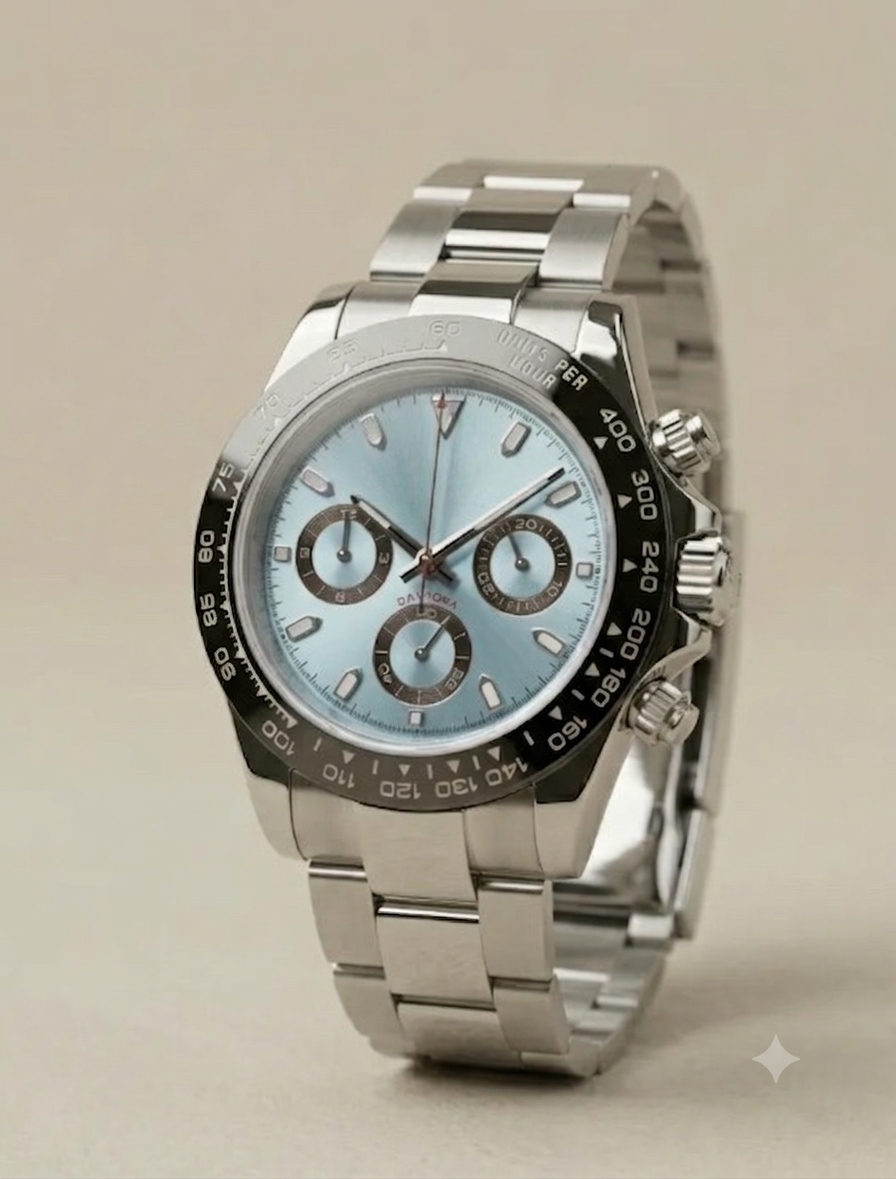 Chronographe Quartz— Cadran Soleil Bleu Glacé