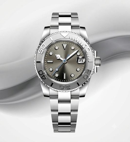 Montre de Plongée — Cadran Gris Anthracite & Lunette Relief