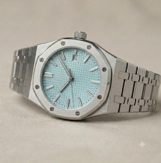 Montre Automatique — Cadran Texturé Vert Menthe