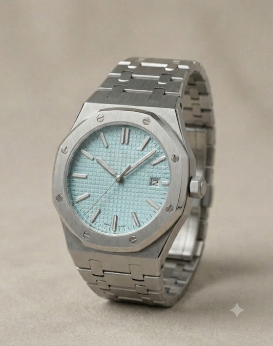 Montre Automatique — Cadran Texturé Vert Menthe