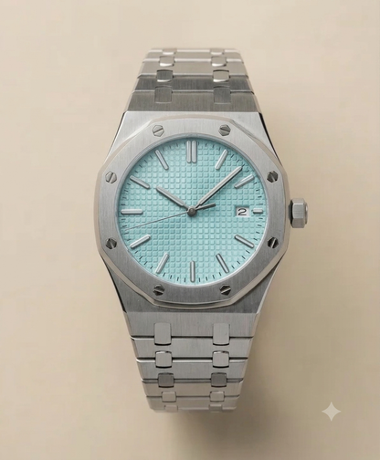 Montre Automatique — Cadran Texturé Vert Menthe